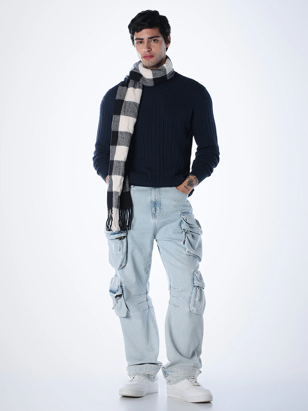 Navy Blue Slim Fit Pullover - Image 6