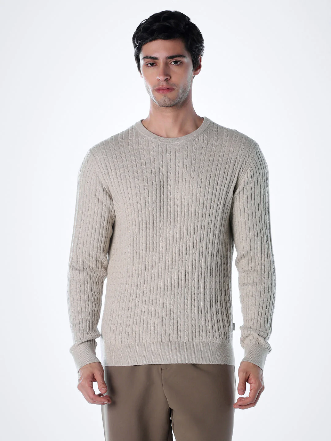 Beige Slim Fit Pullover - Image 2