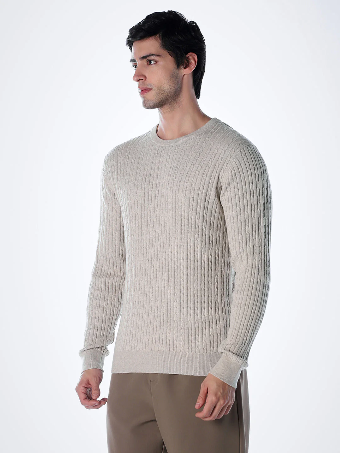 Beige Slim Fit Pullover - Image 3