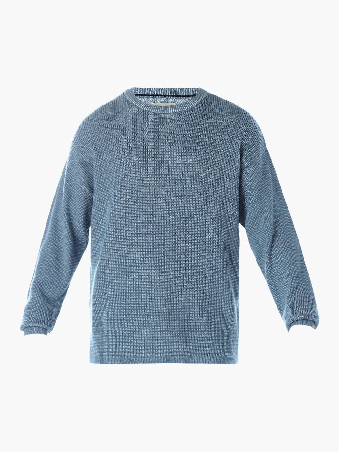 Textured Crew Neck Oversized Pullover - Image 7