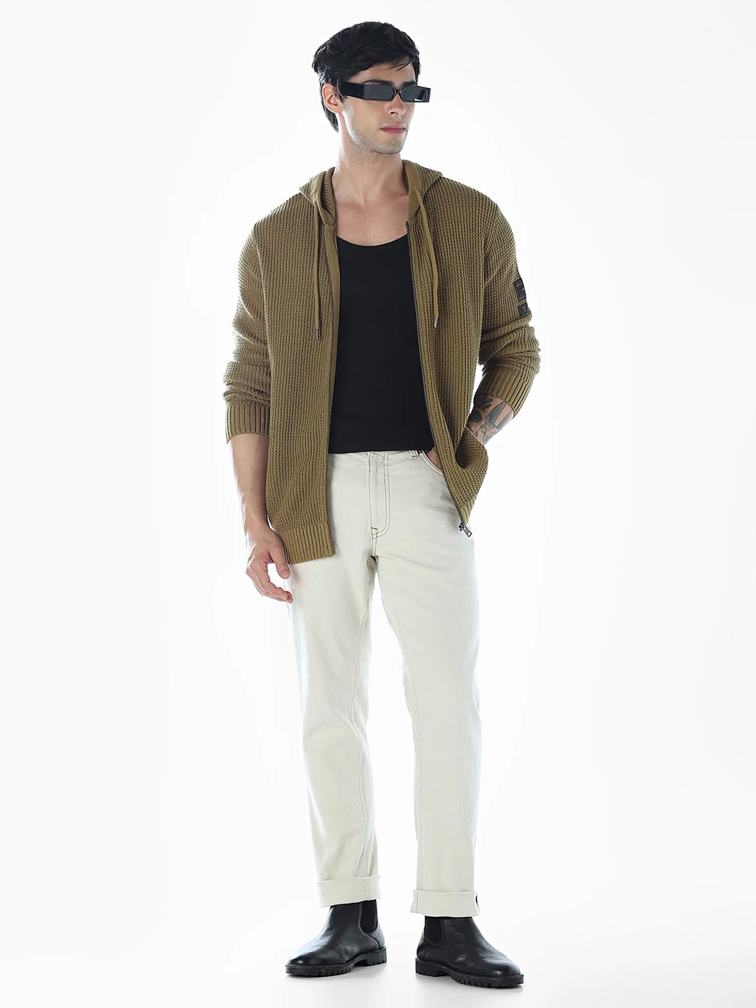 Hooded Front Open Oversized Pullover - Image 6