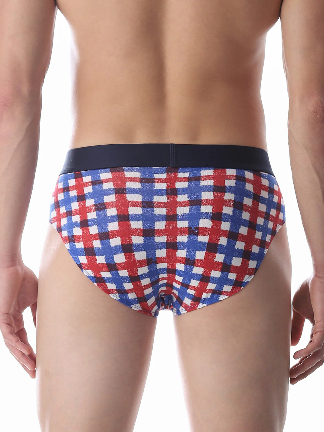 Blue Check Print Briefs - Image 3