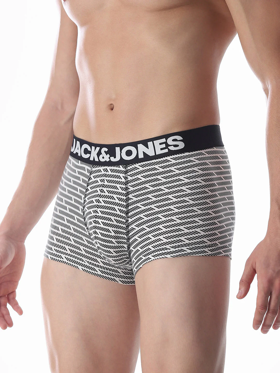 White & Black Printed Trunks - Image 2