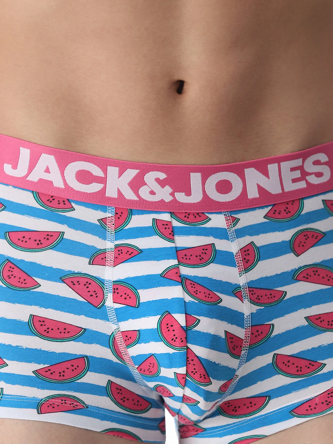 Blue Watermelon Striped Print Trunks - Image 4