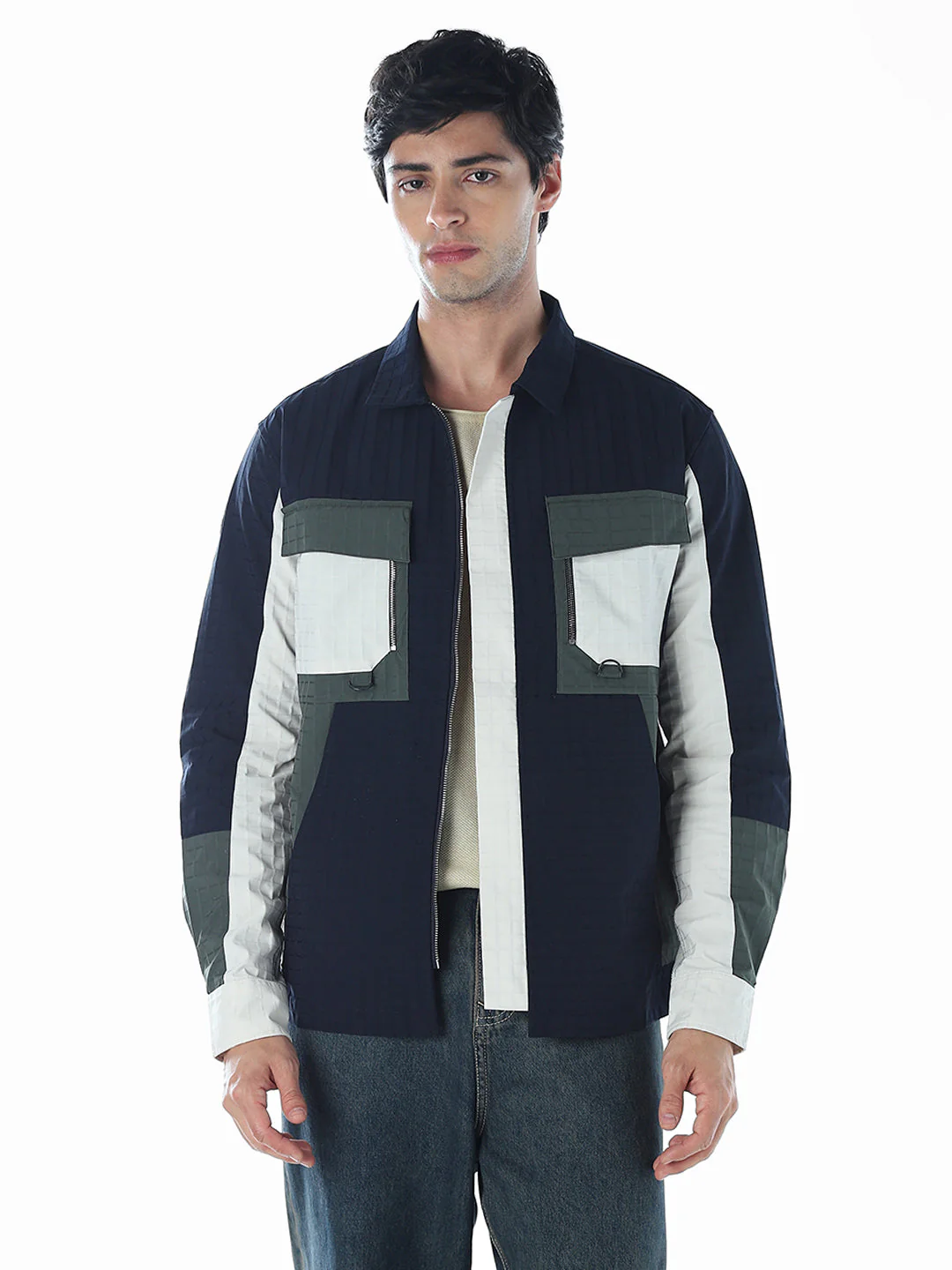 Colourblocked Zipped Jacket - Image 2