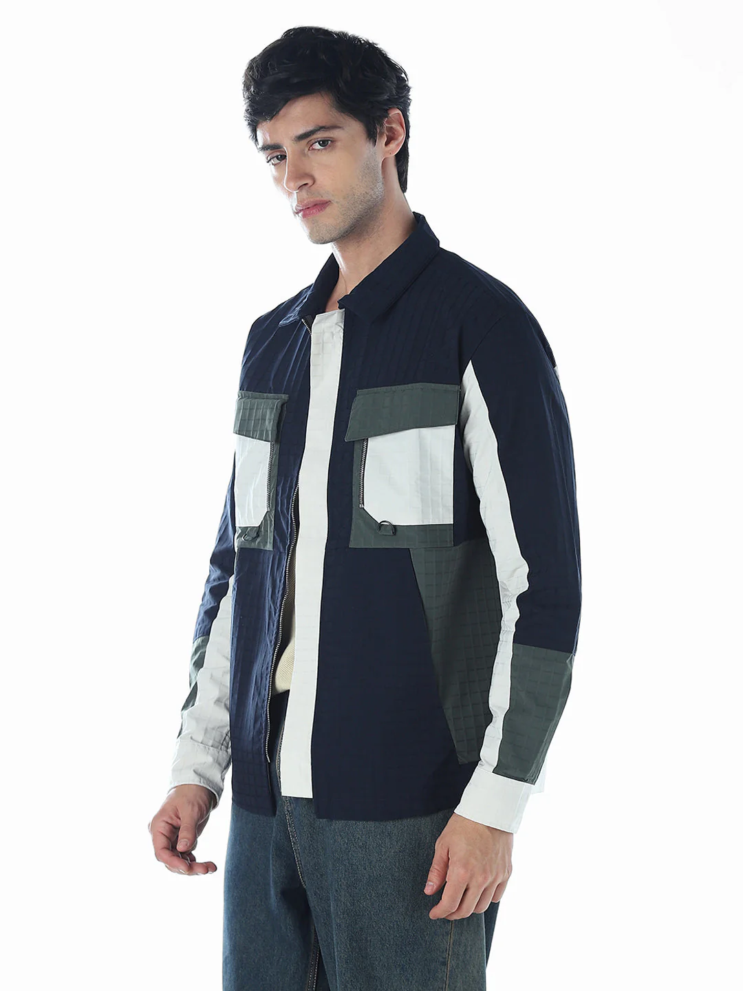 Colourblocked Zipped Jacket - Image 3