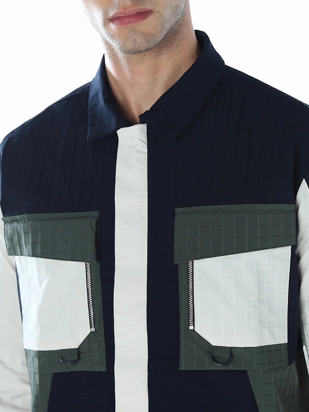 Colourblocked Zipped Jacket - Image 5