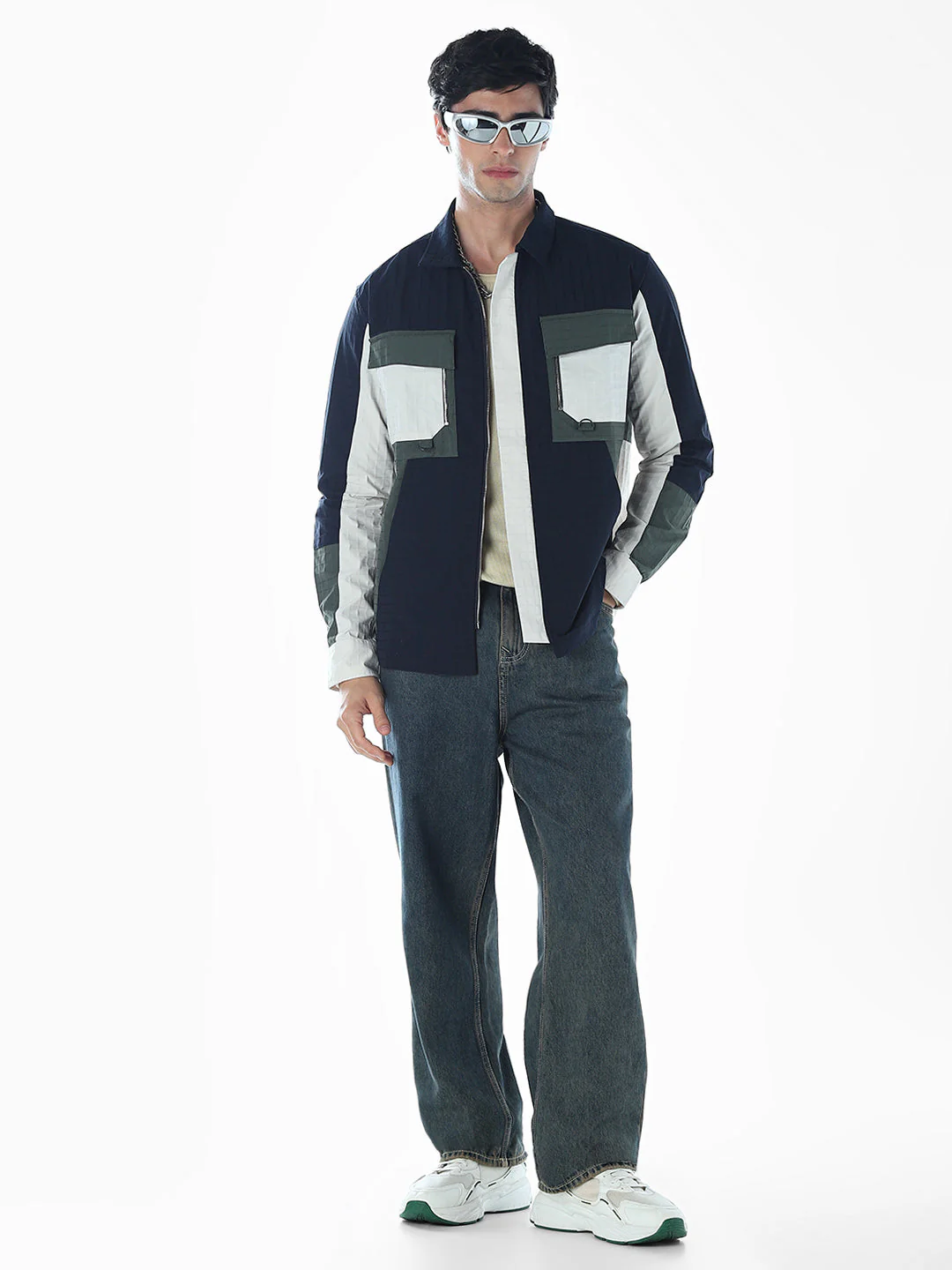 Colourblocked Zipped Jacket - Image 6