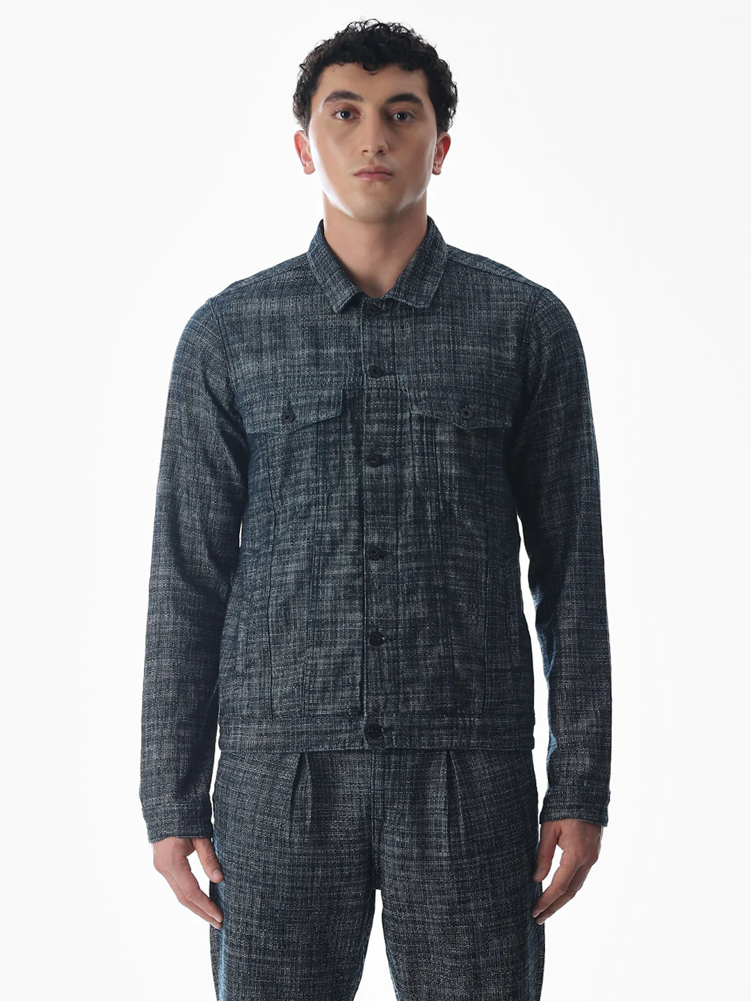 Dark Blue Cotton Jacket - Image 8