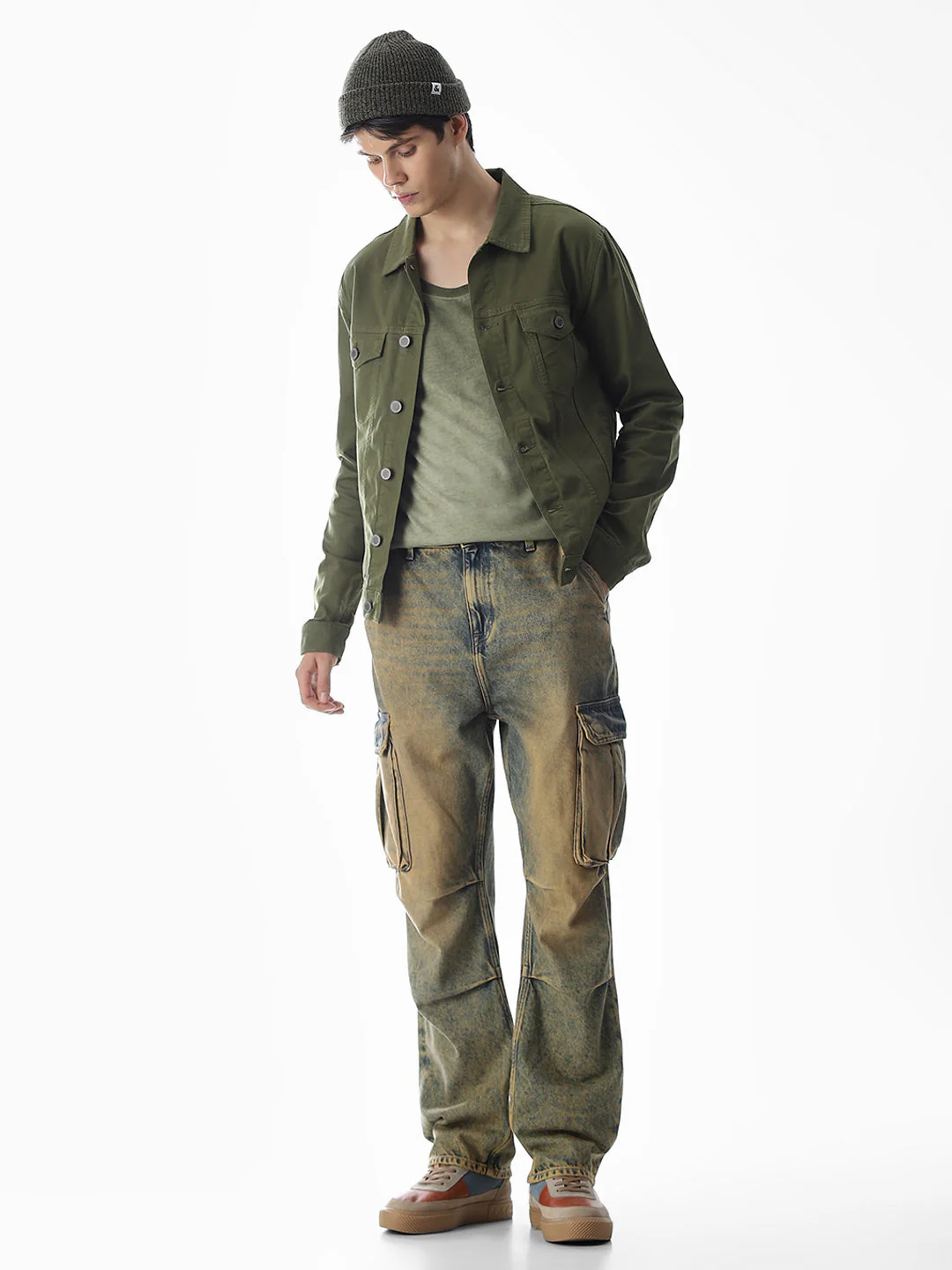 Olive Green Cotton Jacket - Image 6