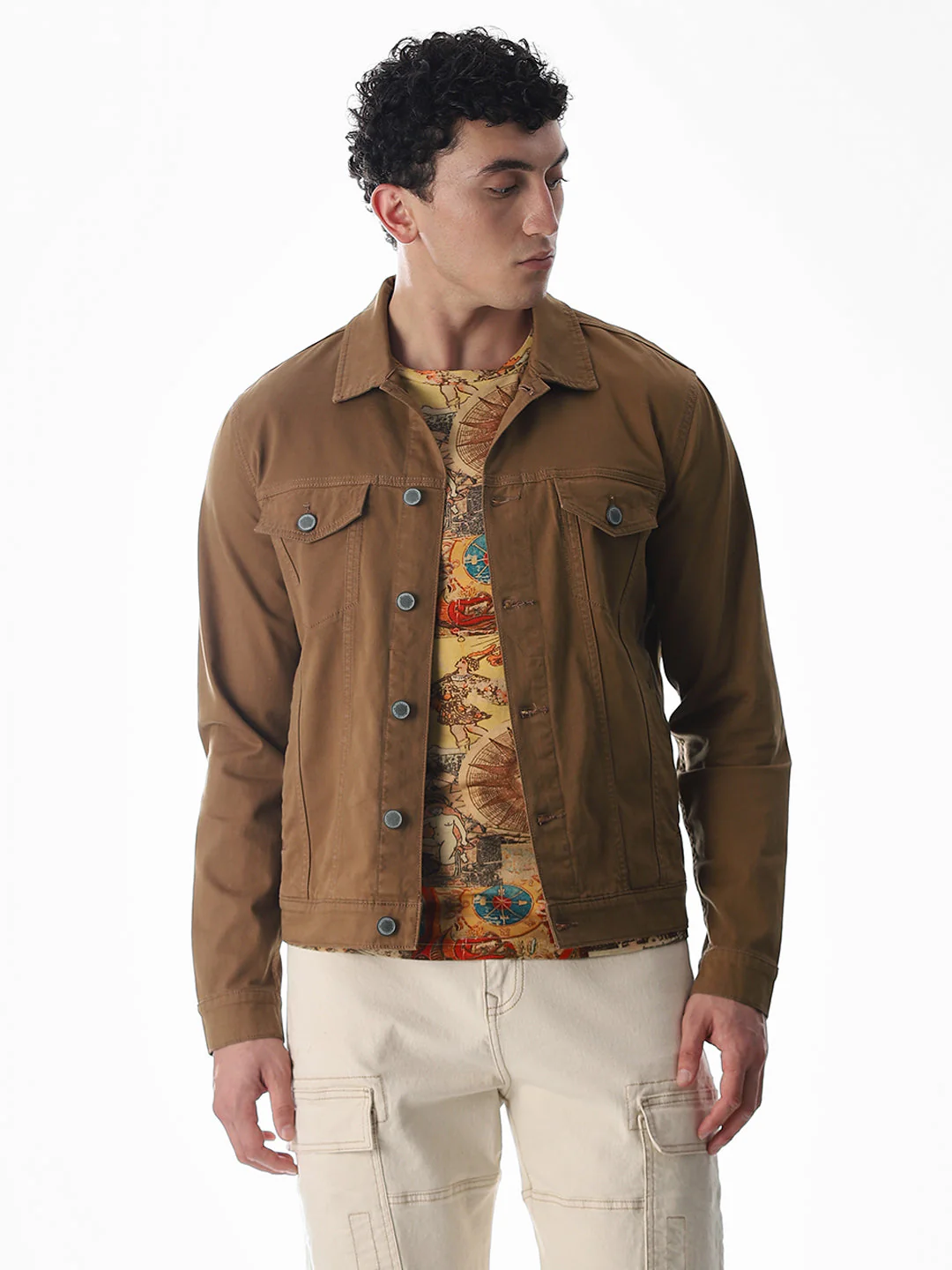 Dark Brown Cotton Jacket - Image 2