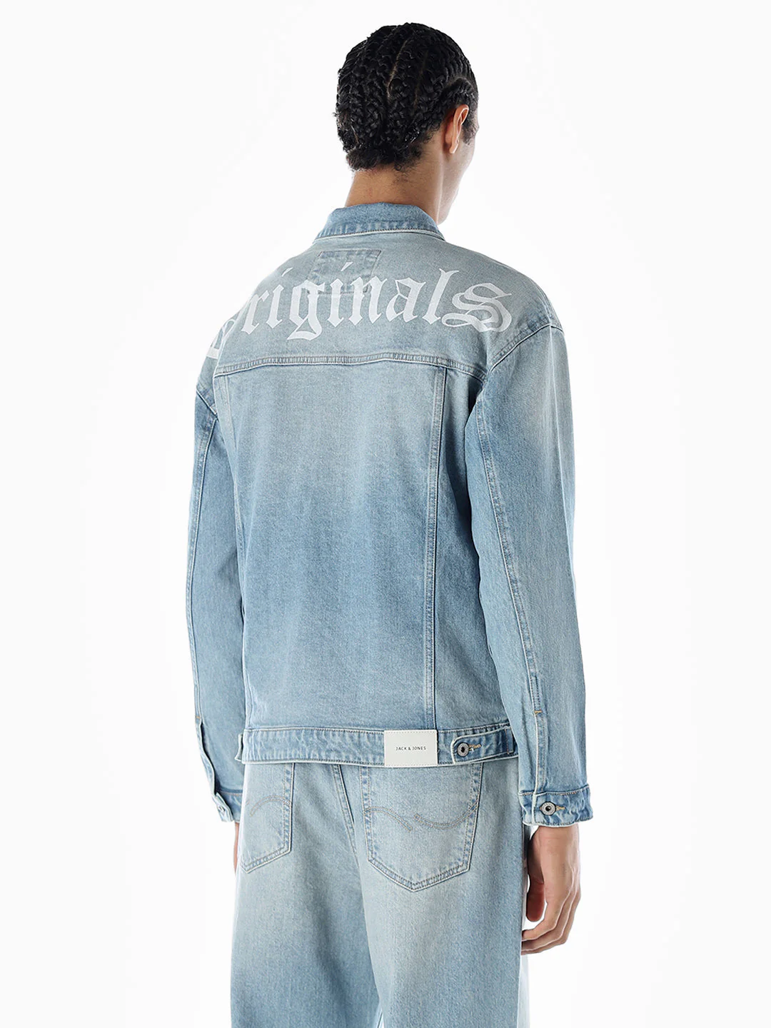 Typographic Print Denim Jacket - Image 4