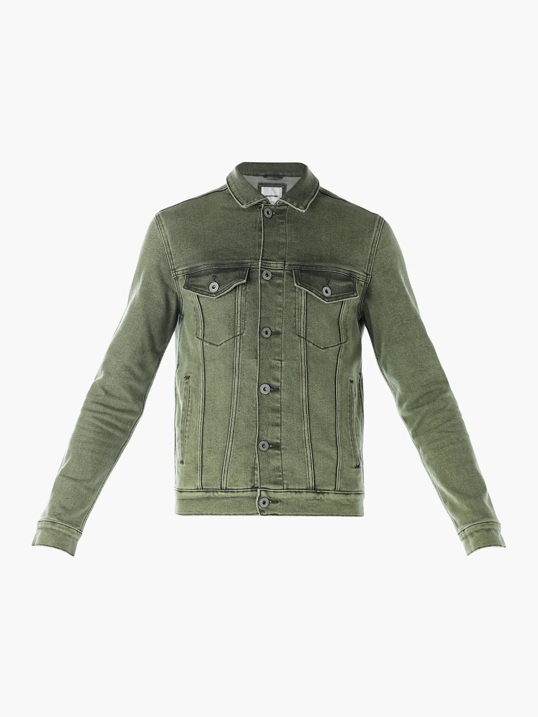 Olive Green Regular Fit Denim Jacket - Image 8