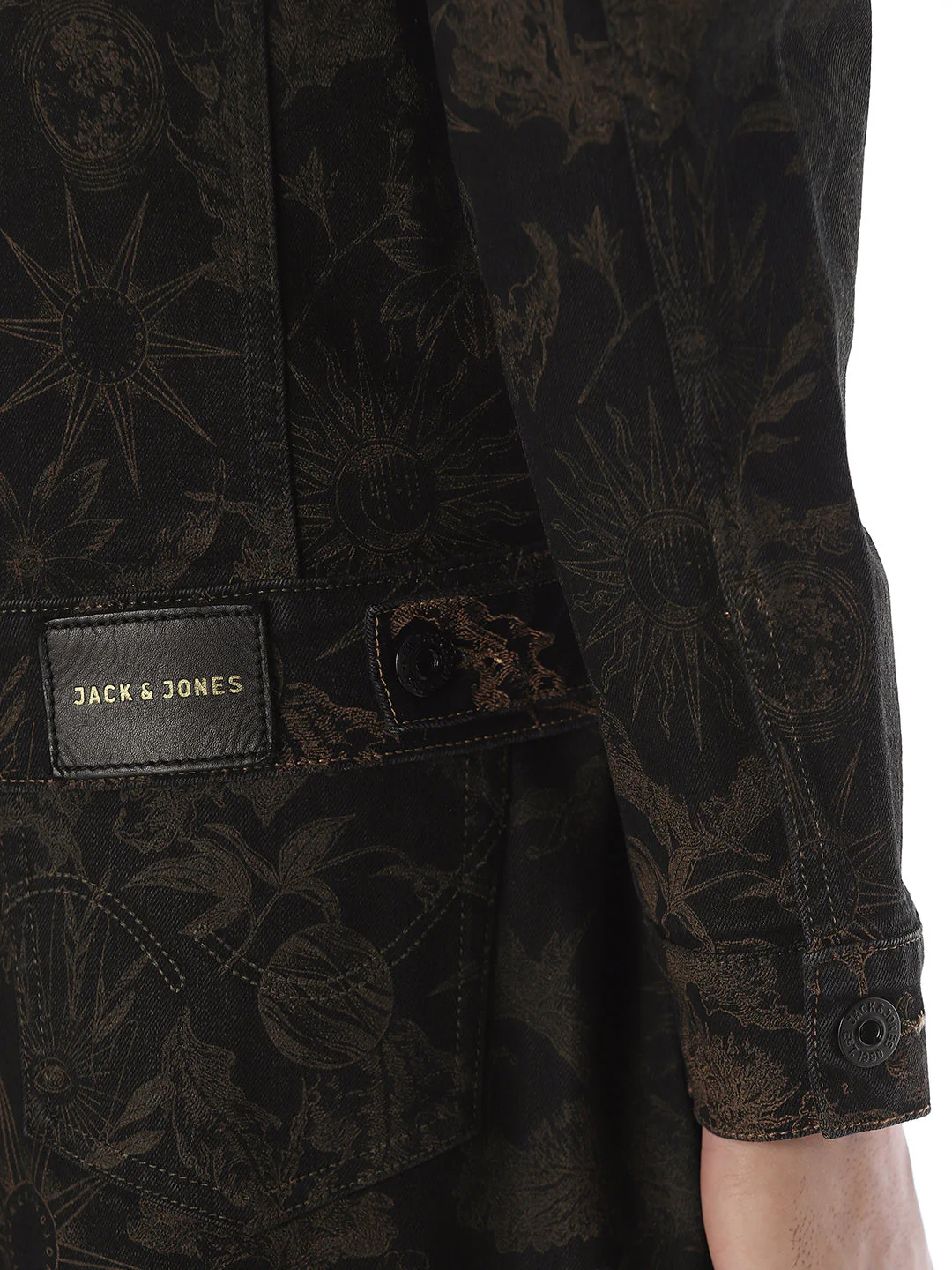 Printed Denim Jacket - Black - Image 6