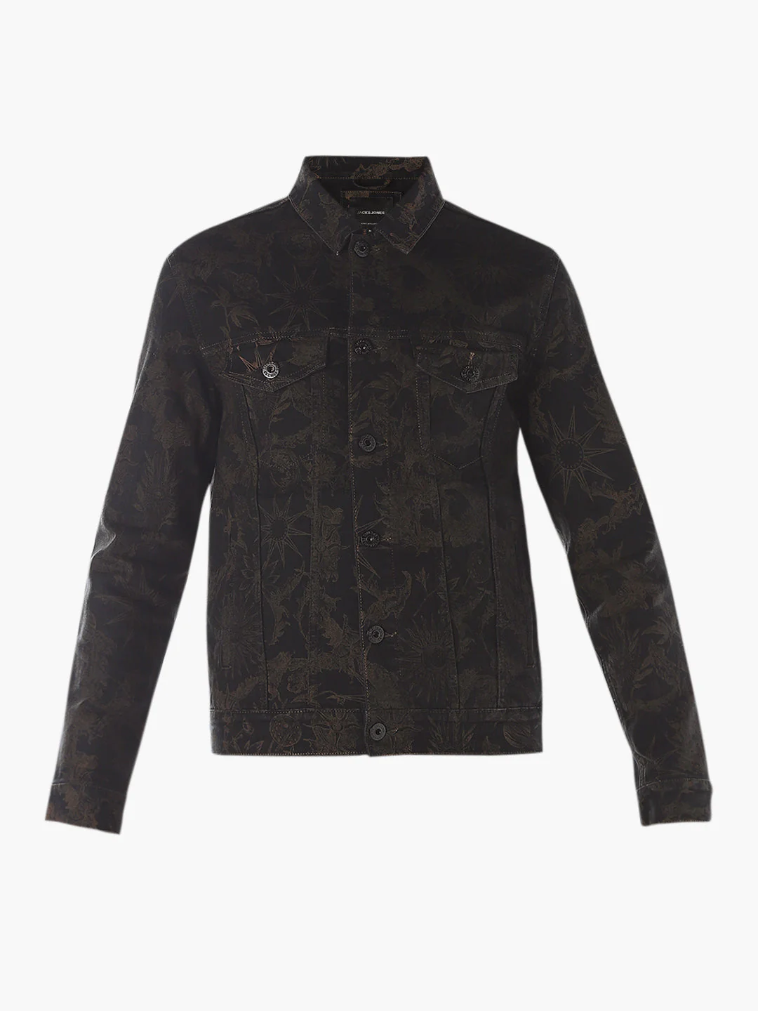 Printed Denim Jacket - Black - Image 8