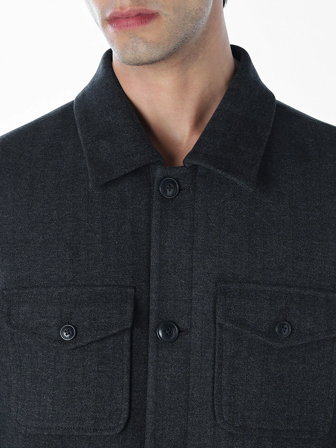 Striped Regular Fit Jacket - Blue - Image 5