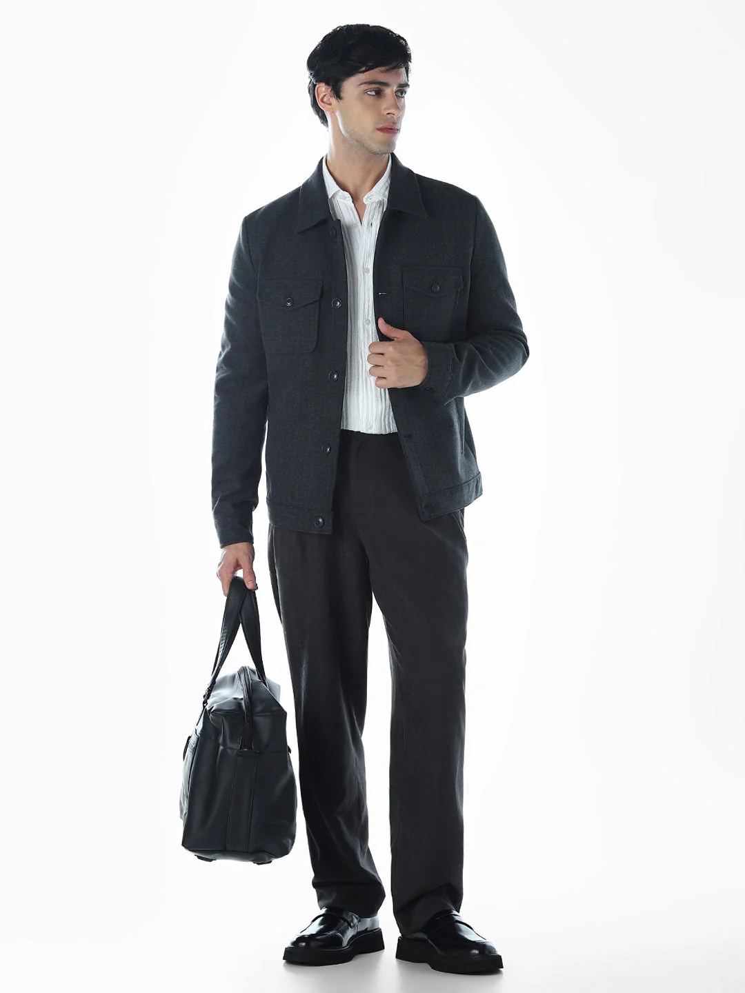Striped Regular Fit Jacket - Blue - Image 6