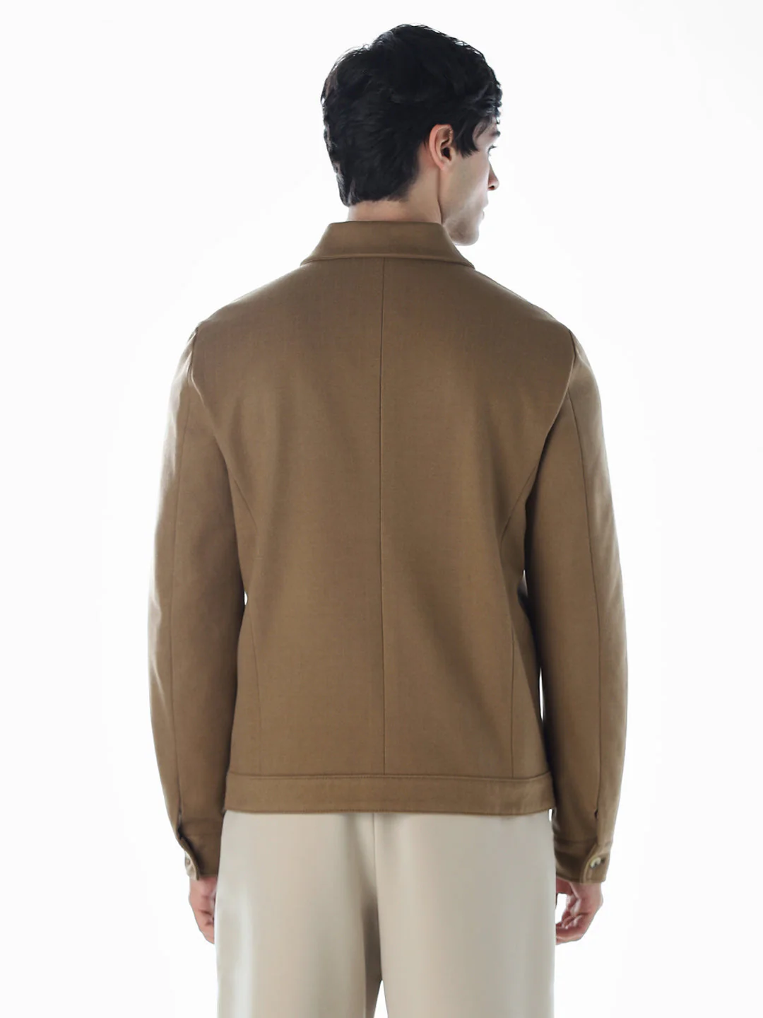 Striped Regular Fit Jacket - Brown - Image 4