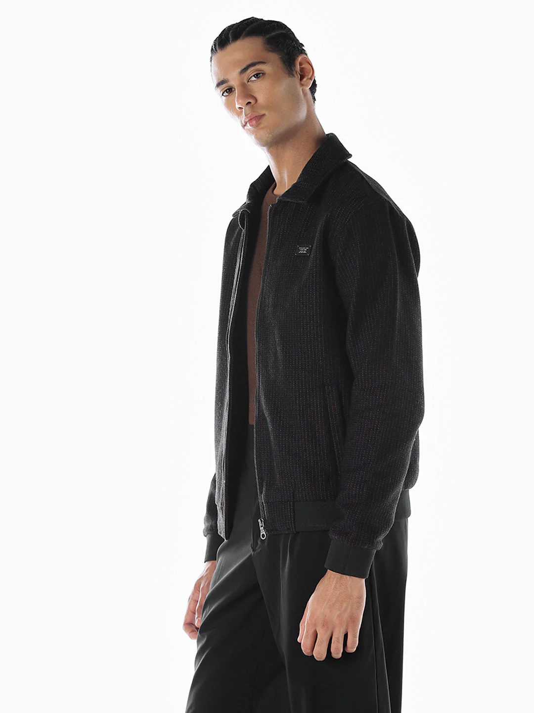 Pinstripe Zip-Up Jacket - Image 3