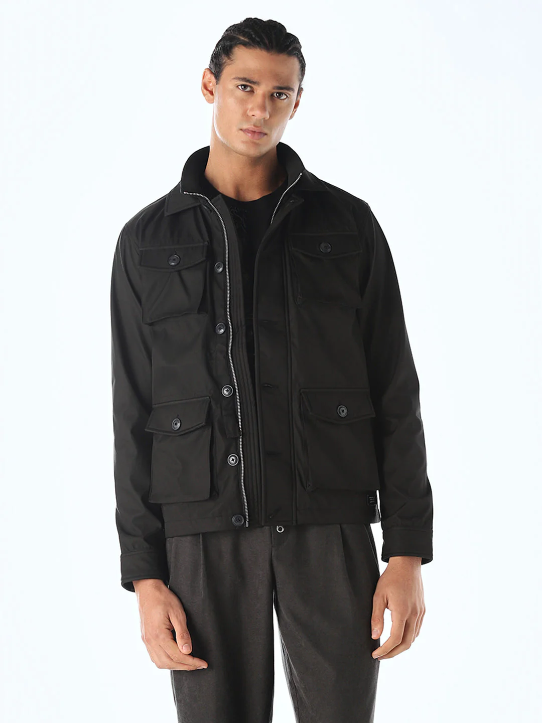Multi-Pocket Buttoned Jacket - Image 2
