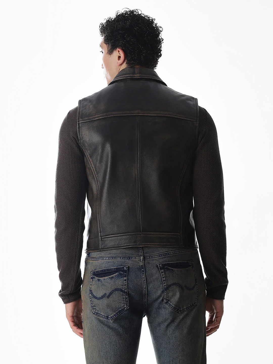 Sleeveless Derby Premium Leather Jacket - Image 4