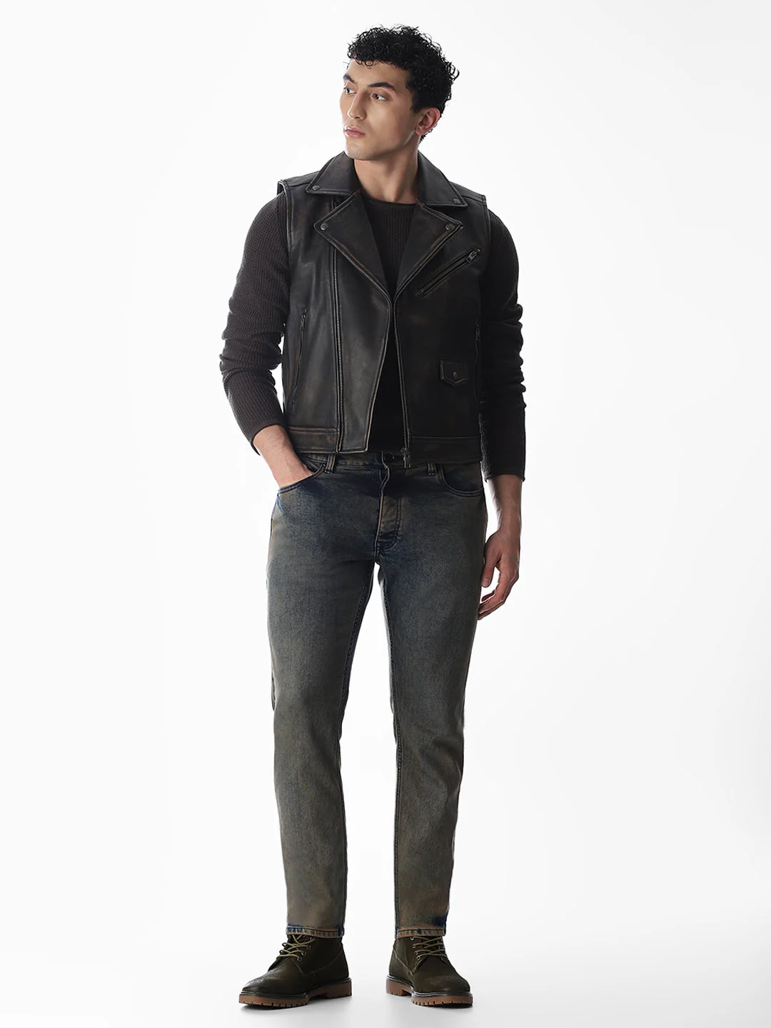 Sleeveless Derby Premium Leather Jacket - Image 7