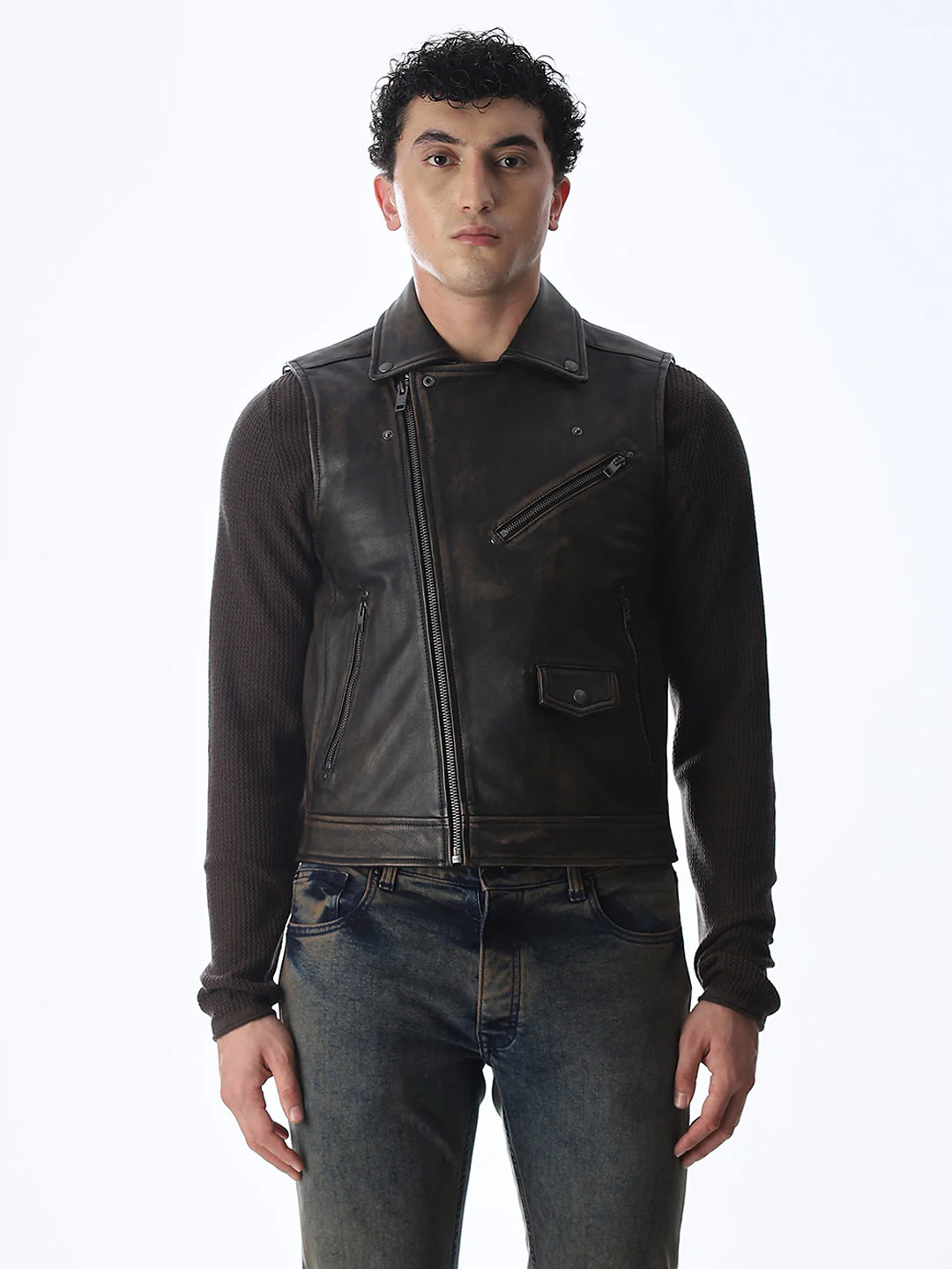 Sleeveless Derby Premium Leather Jacket - Image 9