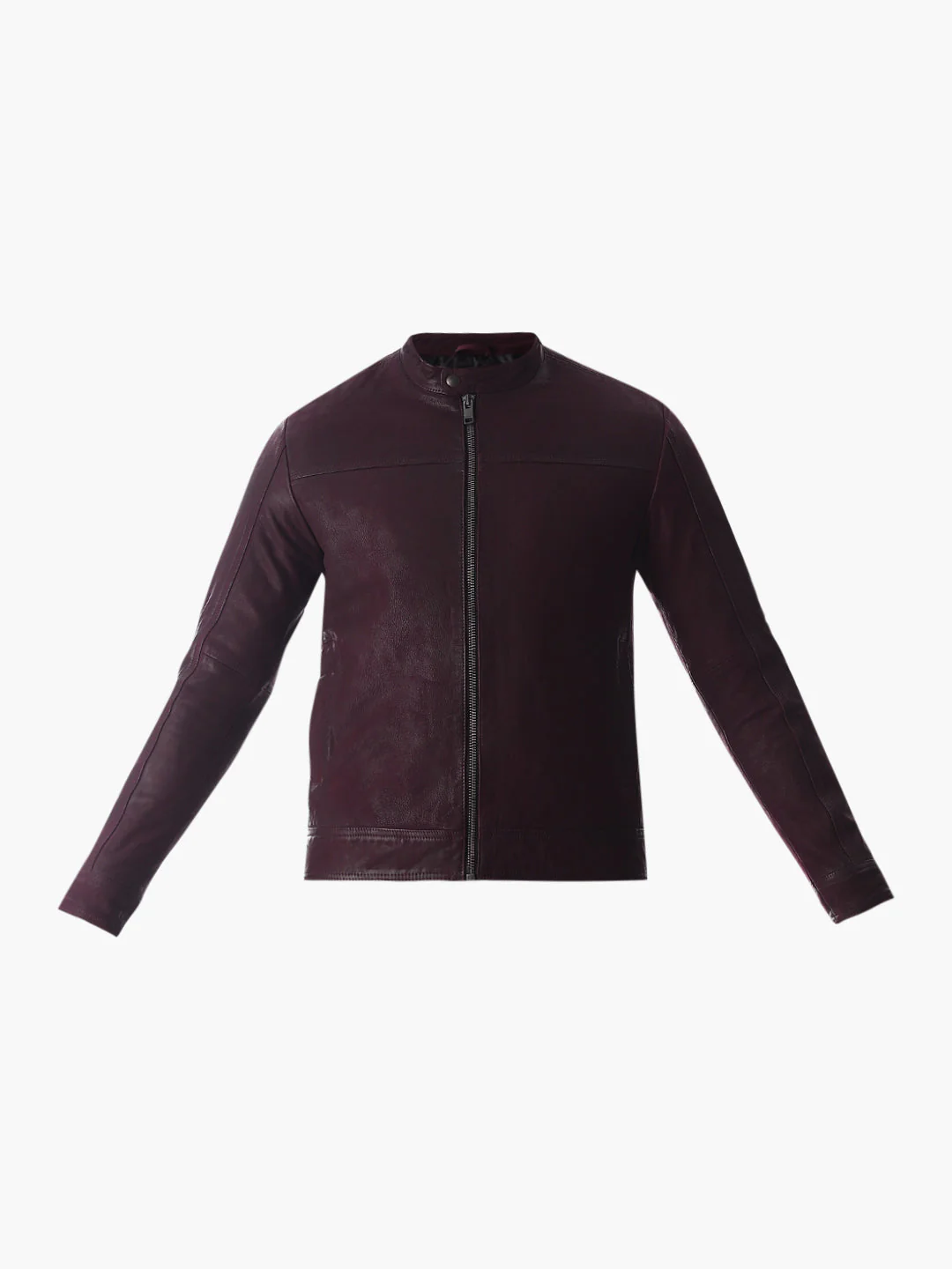 Burgundy Preston Leather Jacket - Image 7
