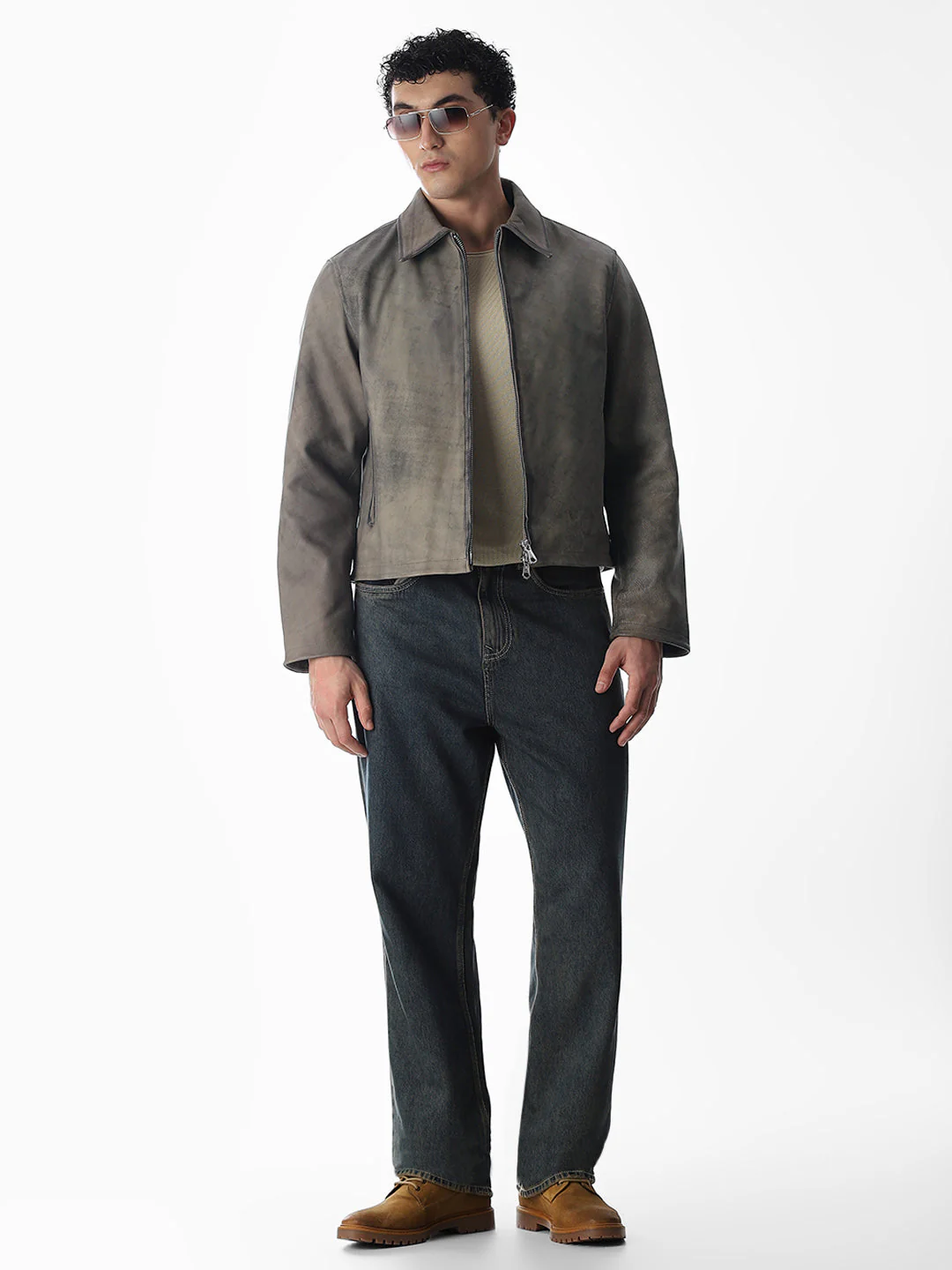 Grey Stanley Leather Jacket - Image 6
