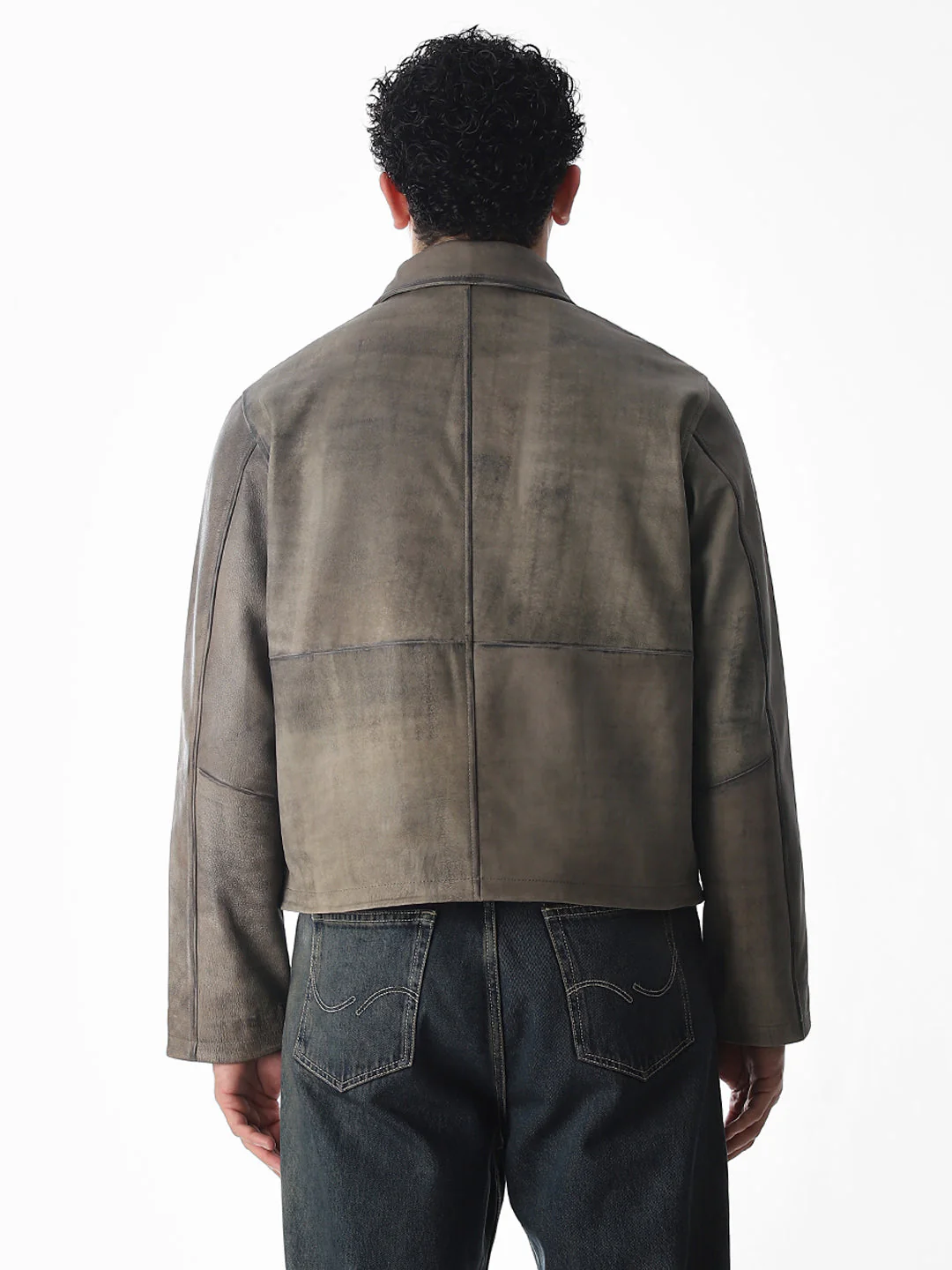 Grey Stanley Leather Jacket - Image 9