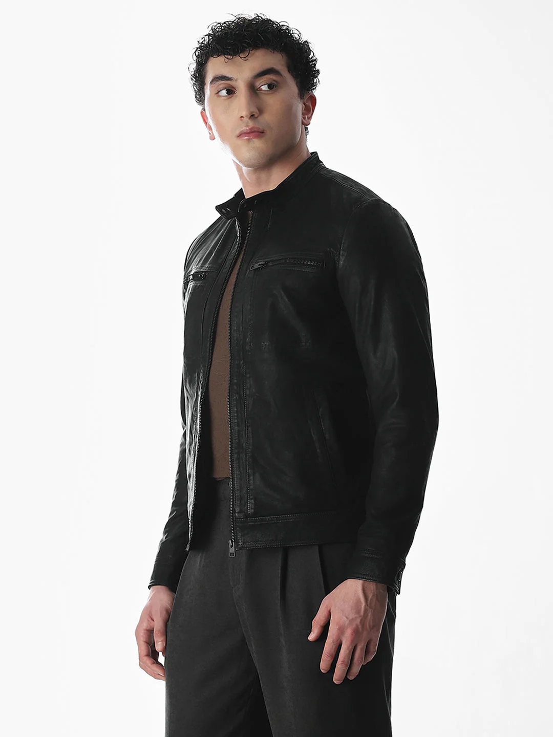 Classic Black Leather Jacket - Image 3