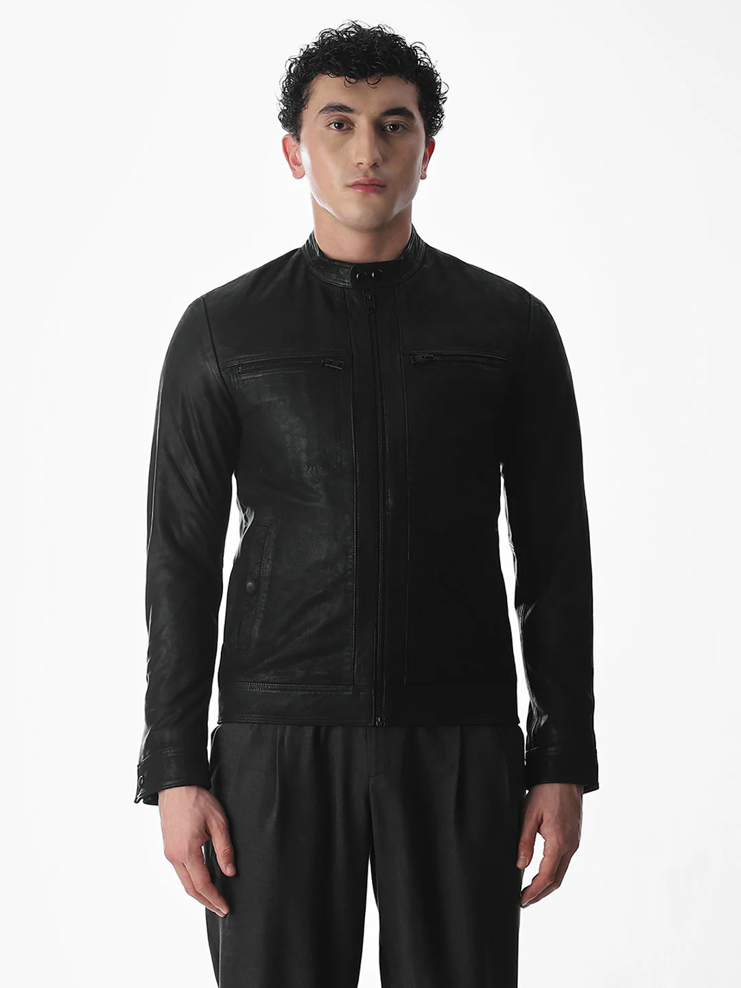 Classic Black Leather Jacket - Image 8