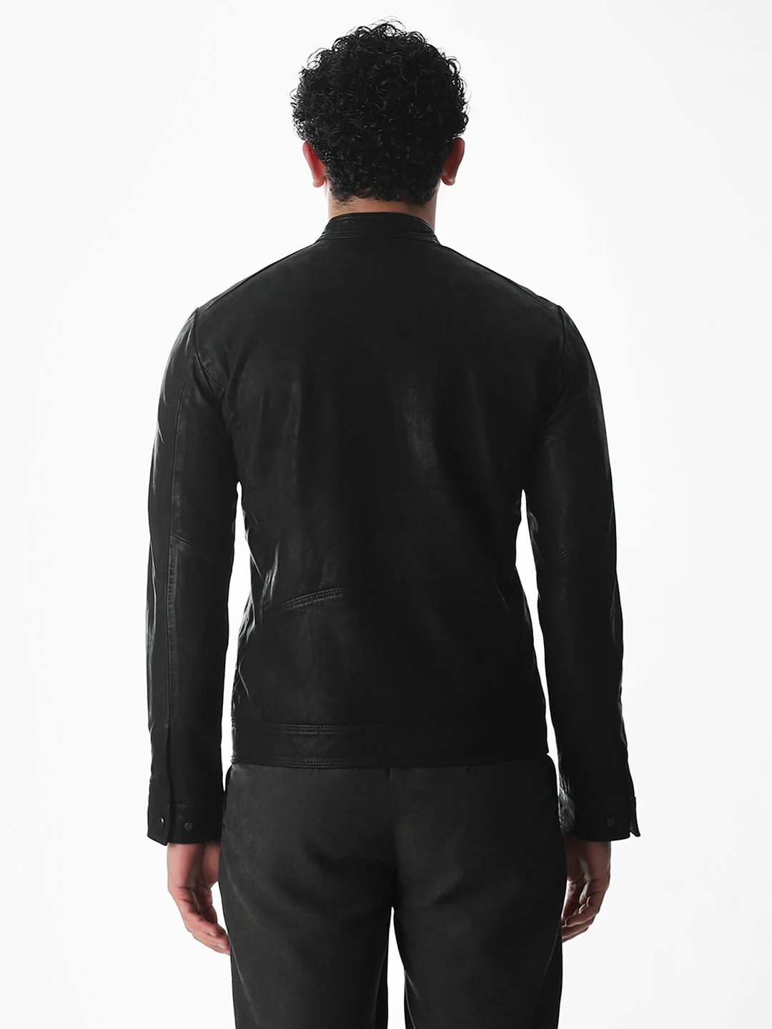 Classic Black Leather Jacket - Image 9