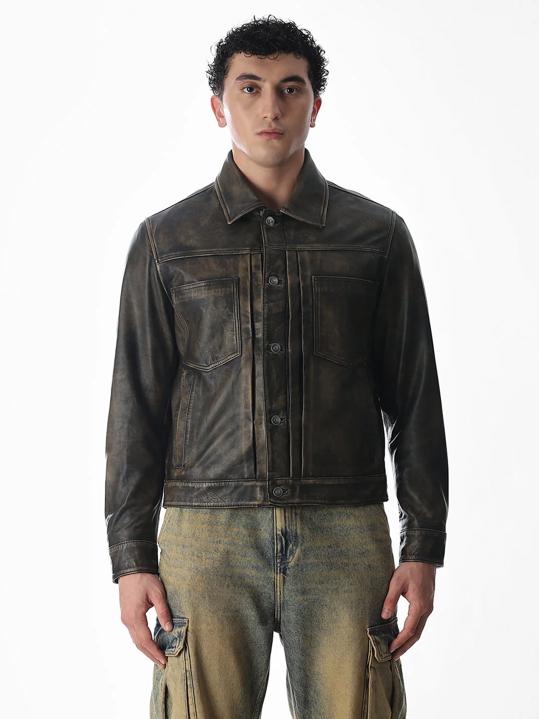 Vintage Wash Premium Leather Jacket - Image 8