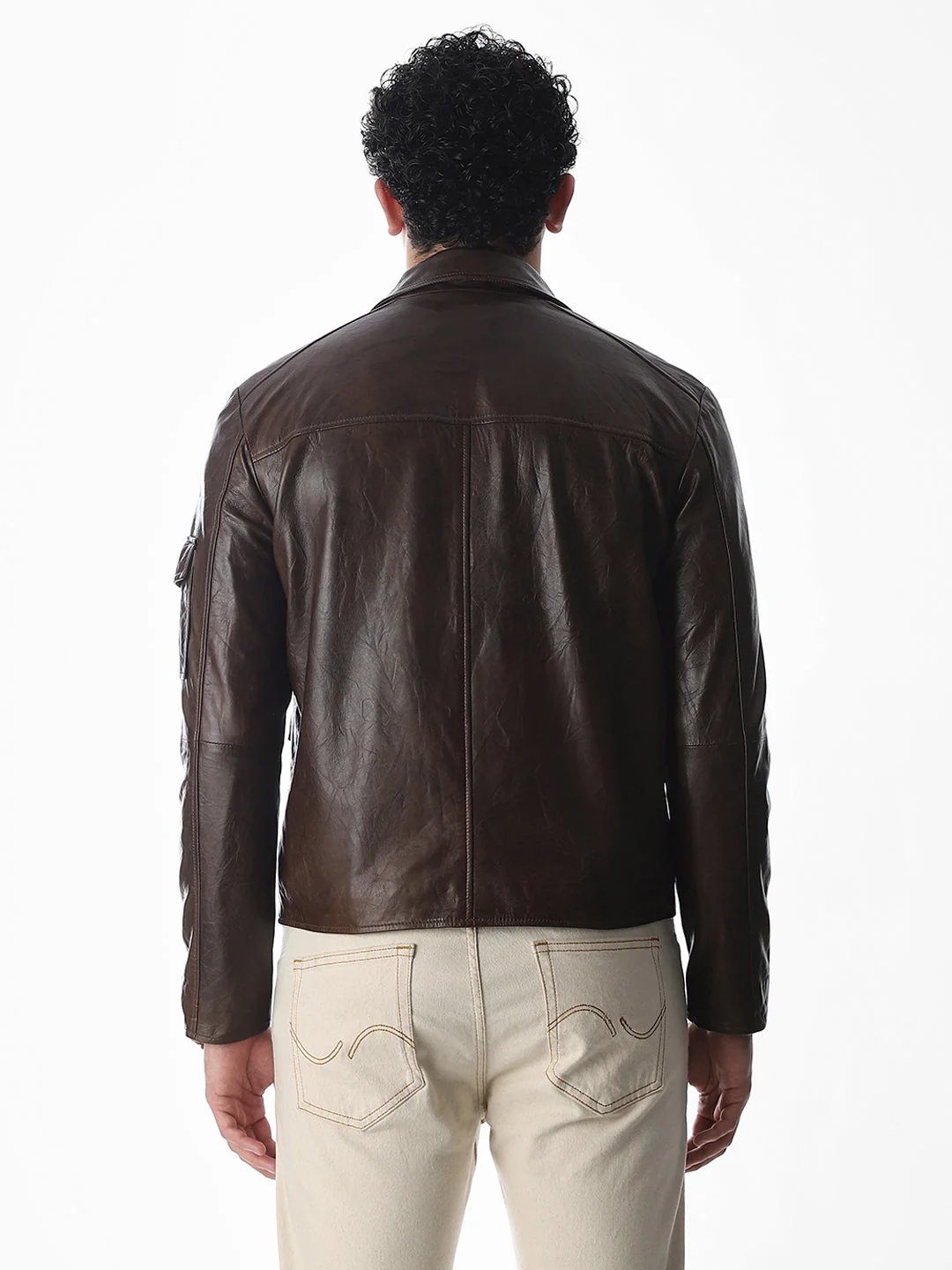 Dark Brown Douglas Leather Jacket - Image 9