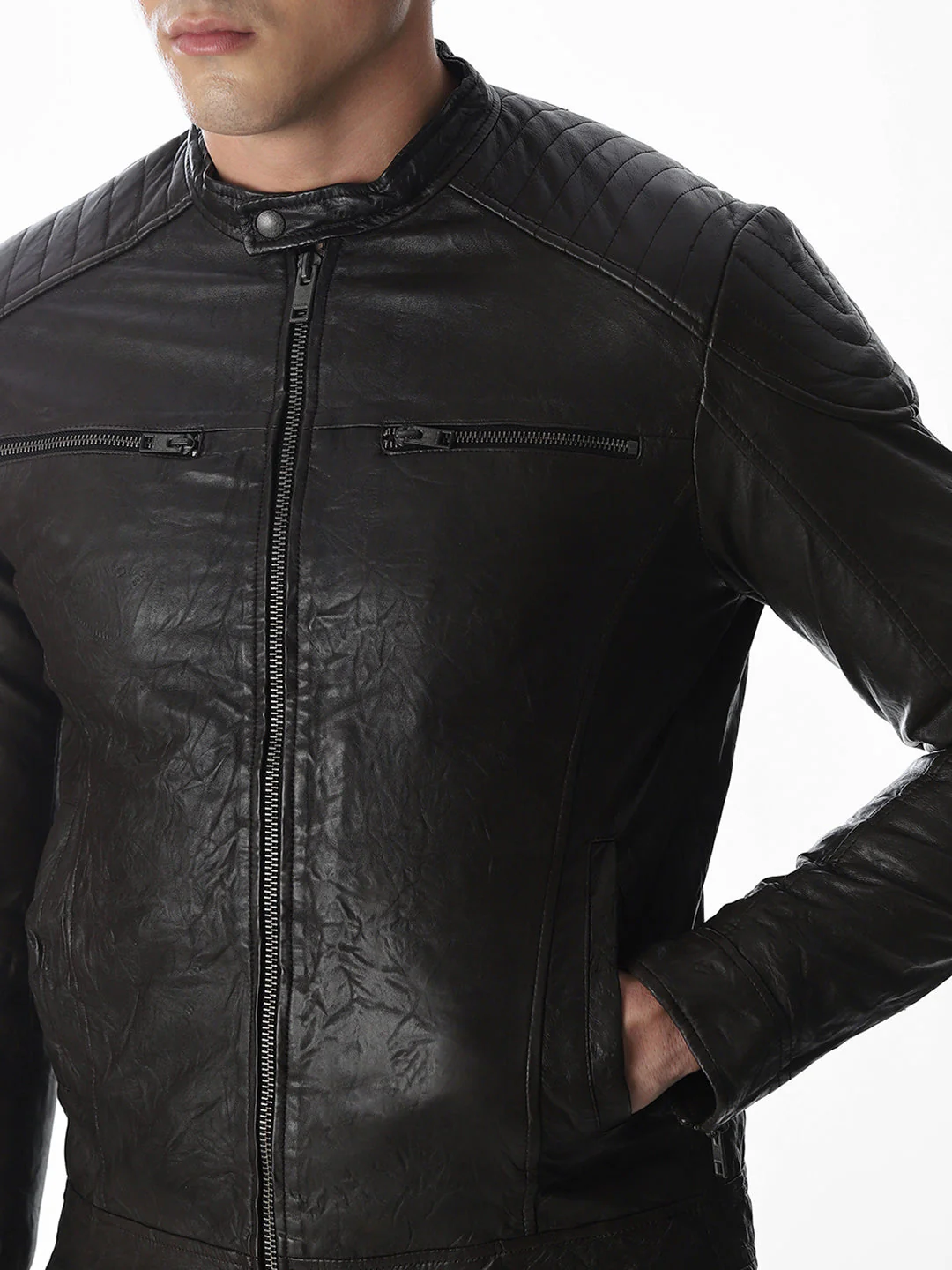 Dark Brown Premium Leather Jacket - Image 5
