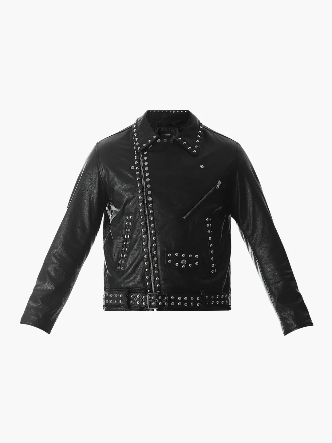 Classic Black Studded Leather Jacket - Image 8