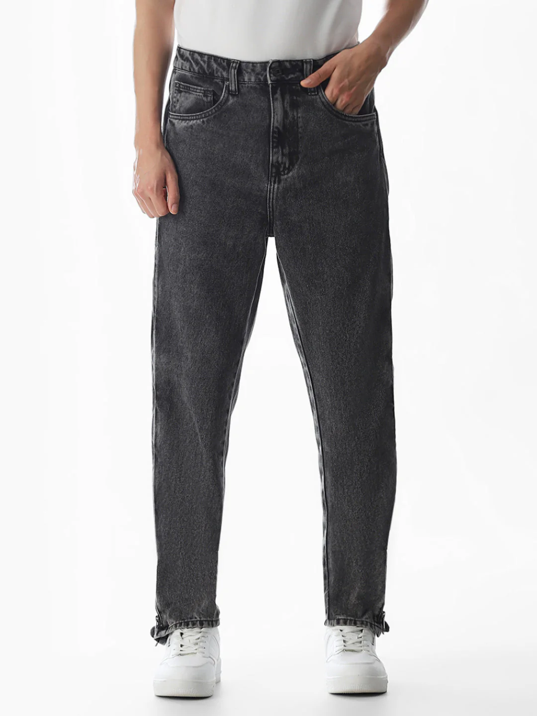 Black High Rise Dario Loose Fit Jeans - Image 2