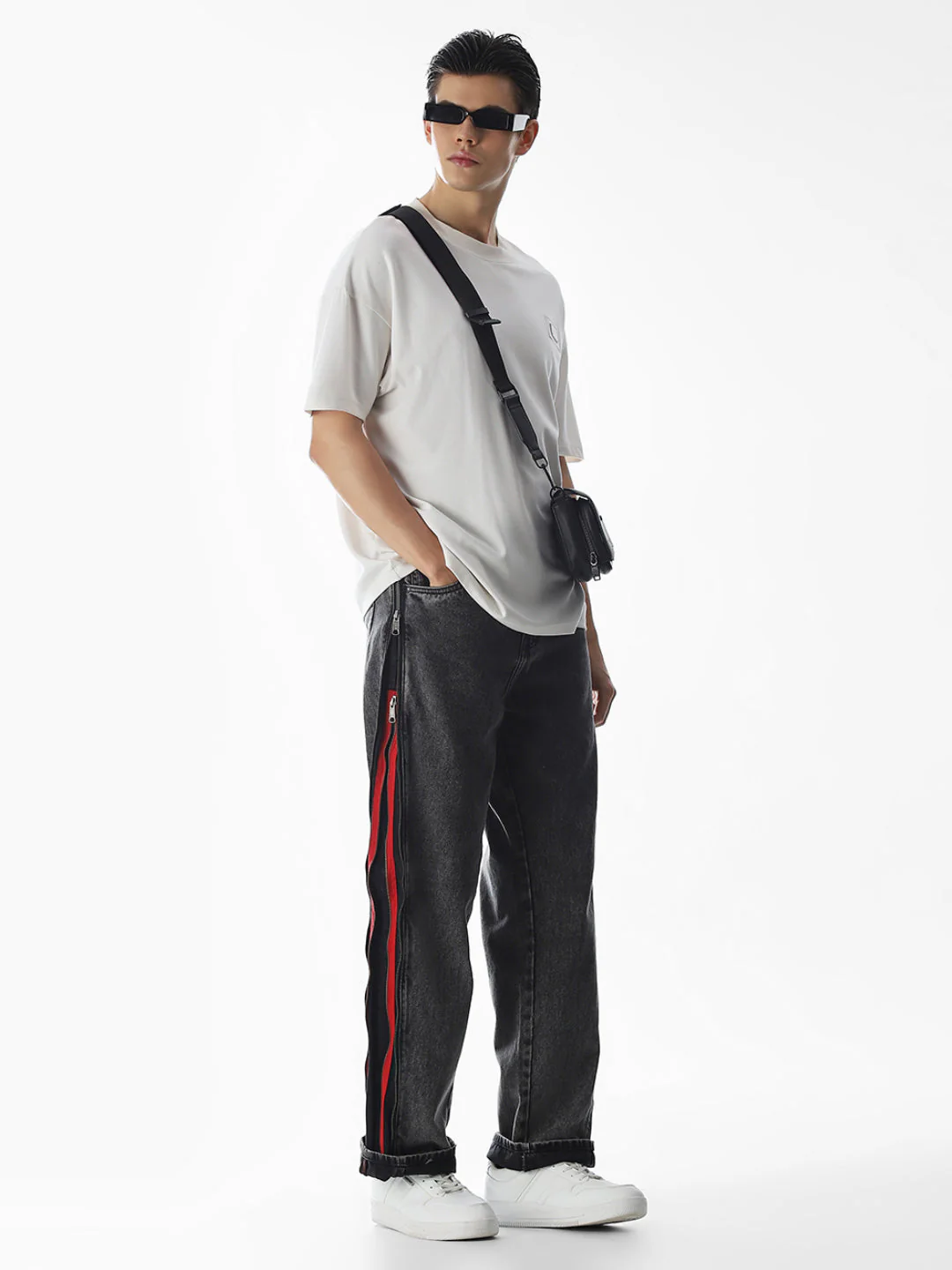 Black High Rise Dario Loose Fit Jeans - Image 7