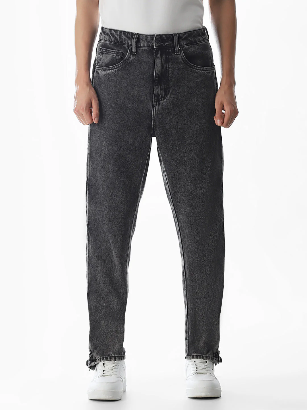 Black High Rise Dario Loose Fit Jeans - Image 9