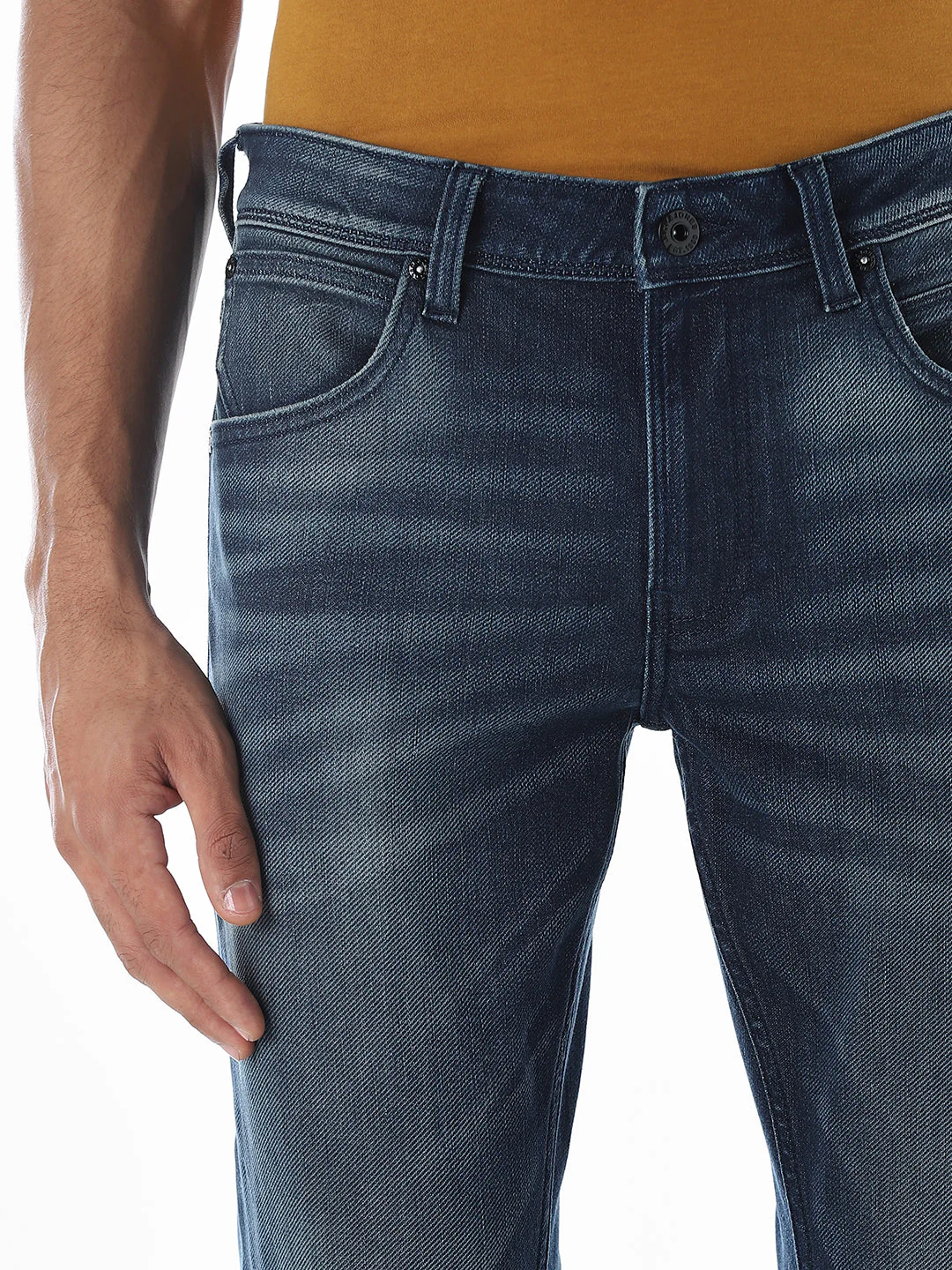 Clark Knitted Regular Fit Jeans - Blue - Image 4