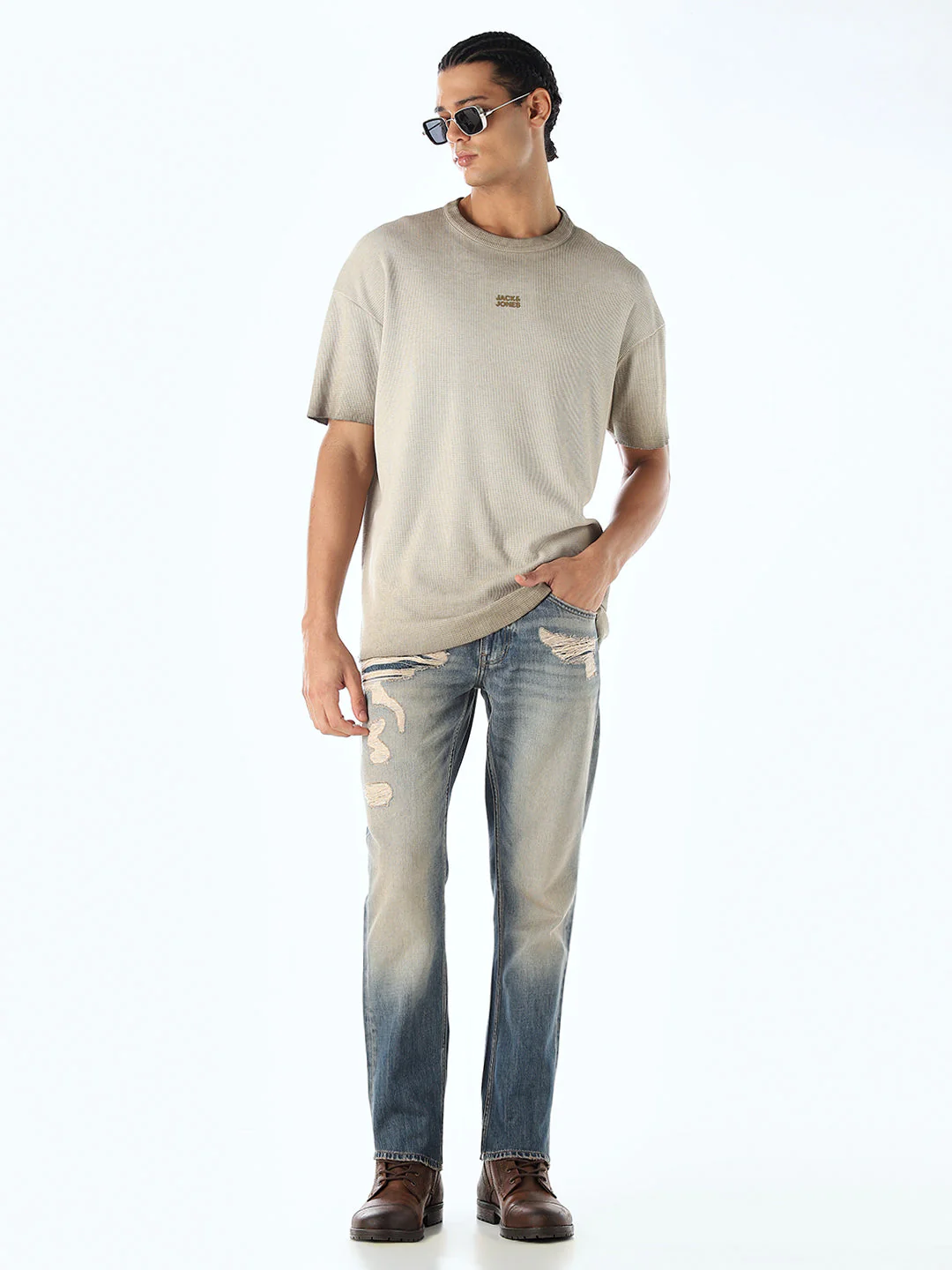 Heavily Distressed Clark Regular Fit Jeans - Image 6