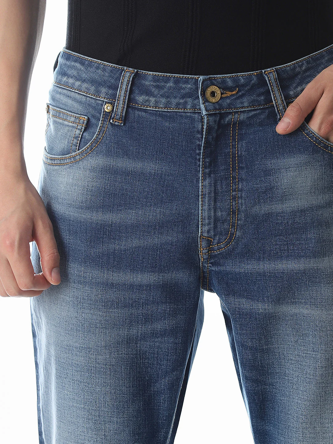 Blue Washed Clark Regular Fit Jeans - Image 4