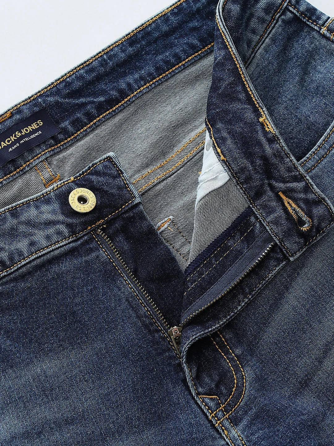 Blue Low Rise Clark Regular Fit Jeans - Image 5