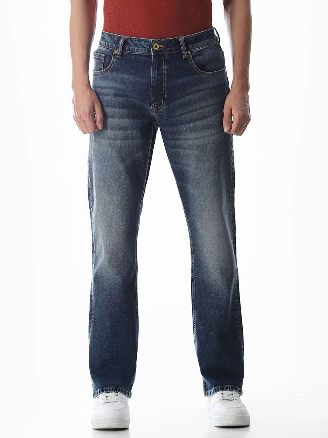 Blue Low Rise Clark Regular Fit Jeans - Image 8