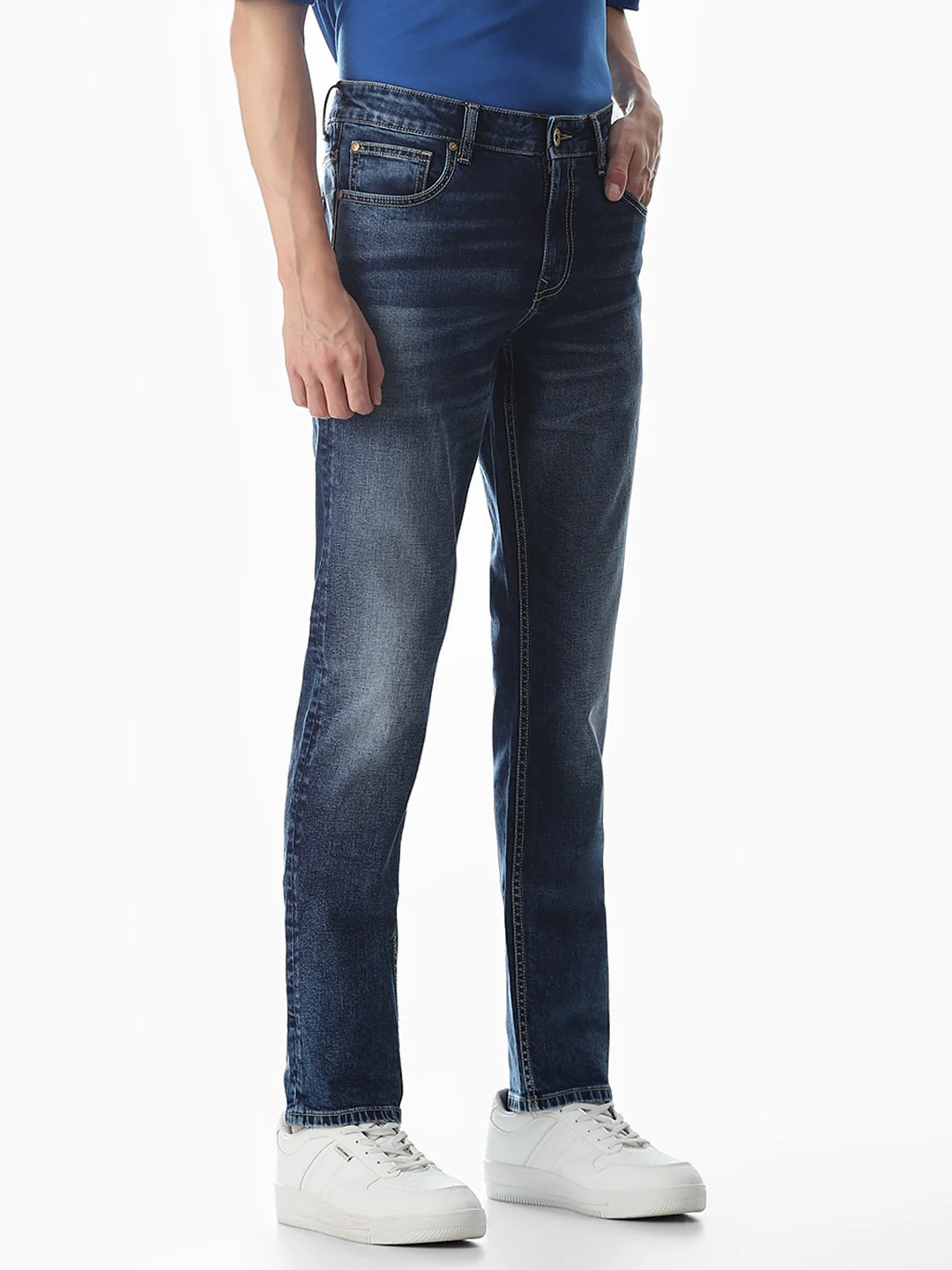 Dark Blue Low Rise Glenn Slim Fit Jeans - Image 2