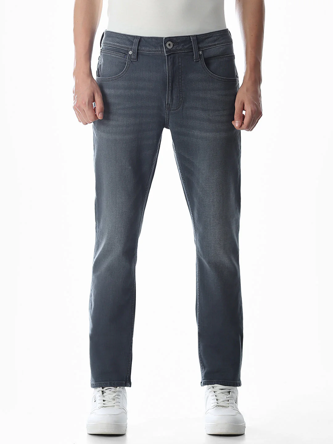 Grey Low Rise Knitted Ben Skinny Jeans - Image 8