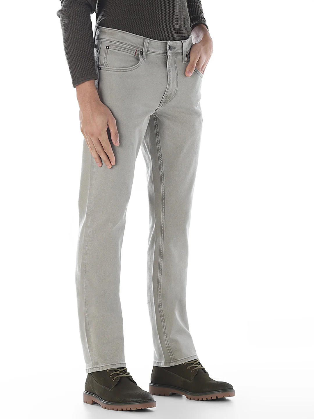 Light Grey Clark Regular Fit Jeans - Image 2