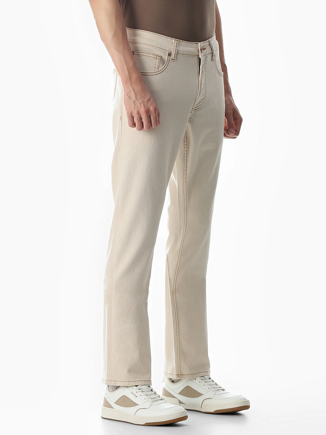 Beige Clark Regular Fit Jeans - Image 2