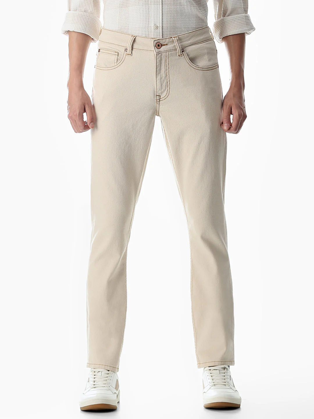 Beige Glenn Slim Fit Jeans - Image 8